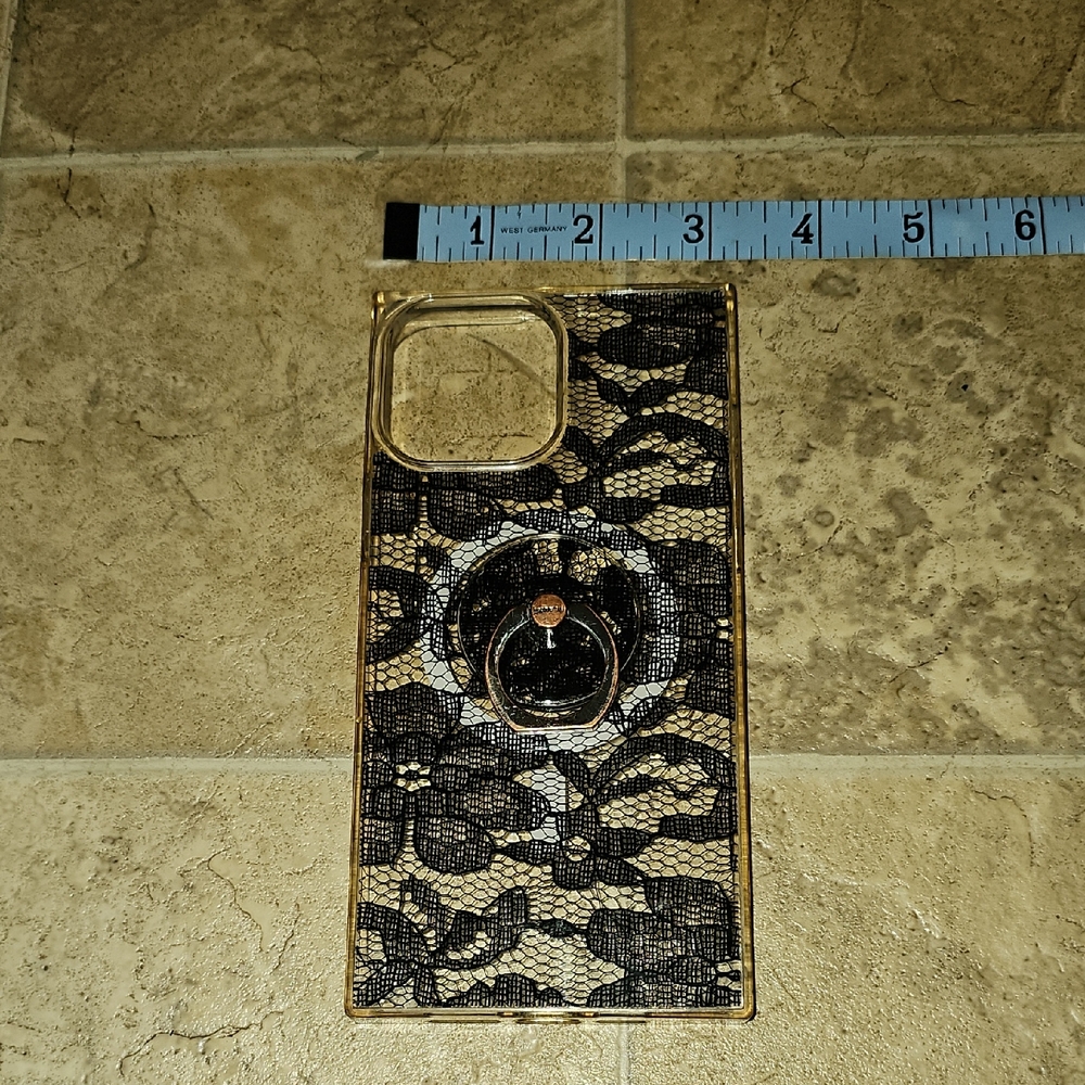 Black Lace iPhone 13Pro MAX Case with Ring Holder